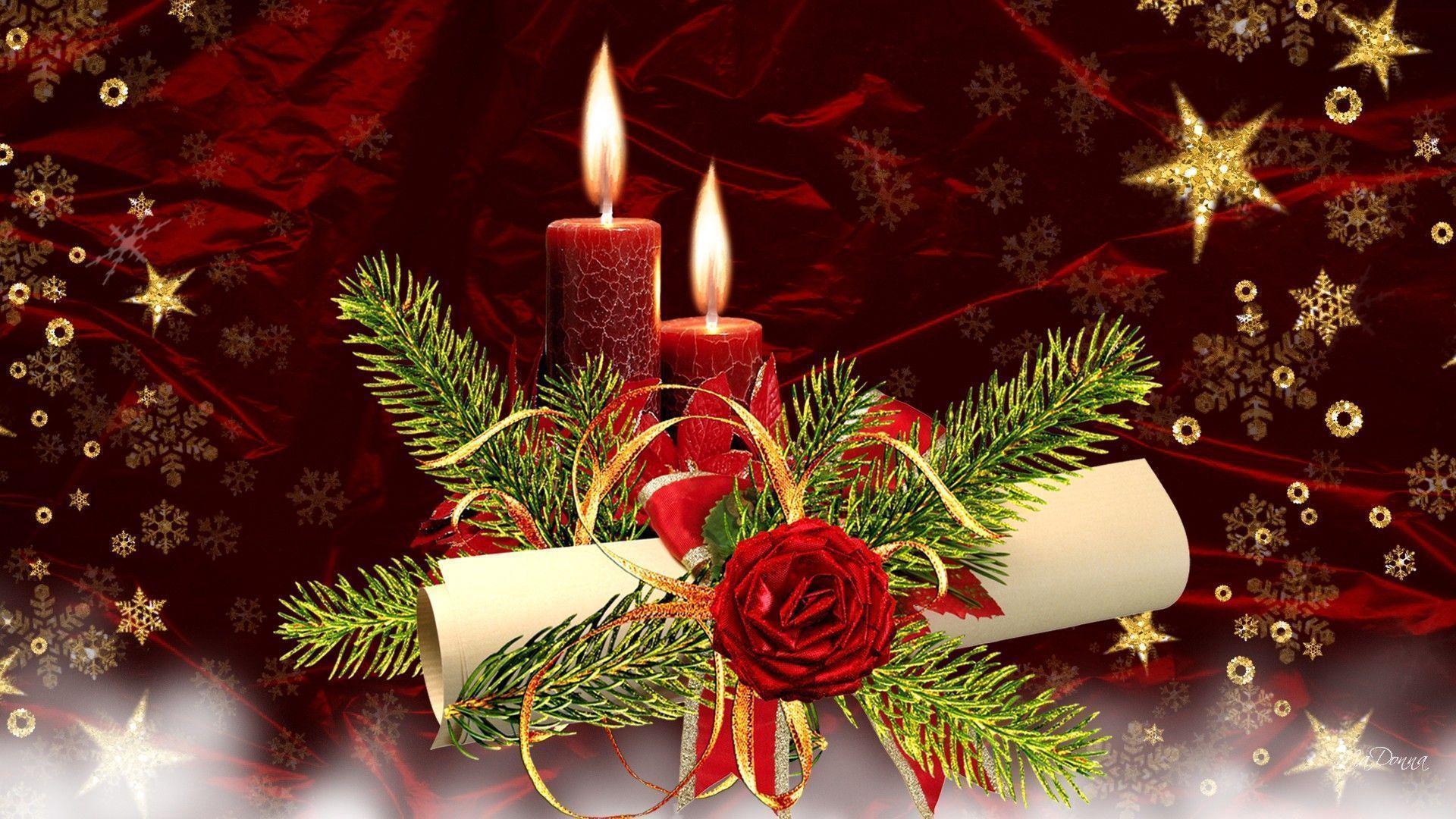 Wallpaper For > Christmas Candles Background