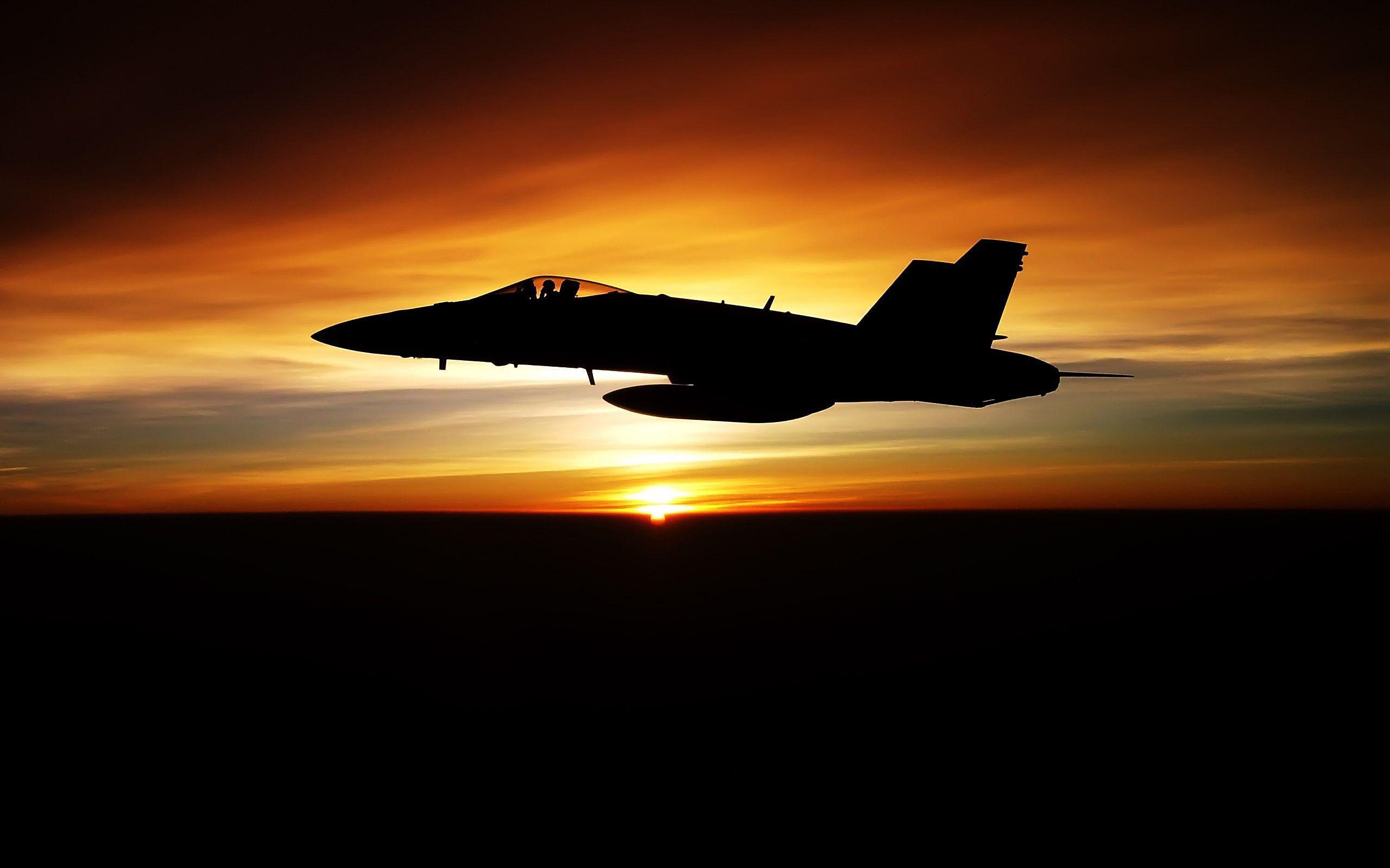 F18 Hornet Sunset Wallpaper