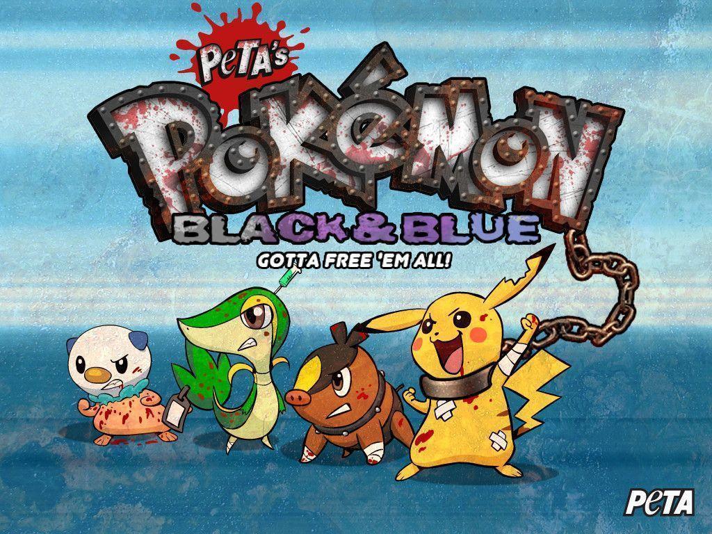 Pokémon Black and White, A Parody Game. Bonus Wallpaper. PETA