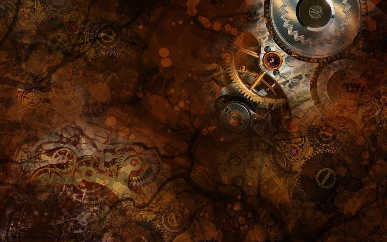 Wallpaper For > Steampunk Wallpaper Clock