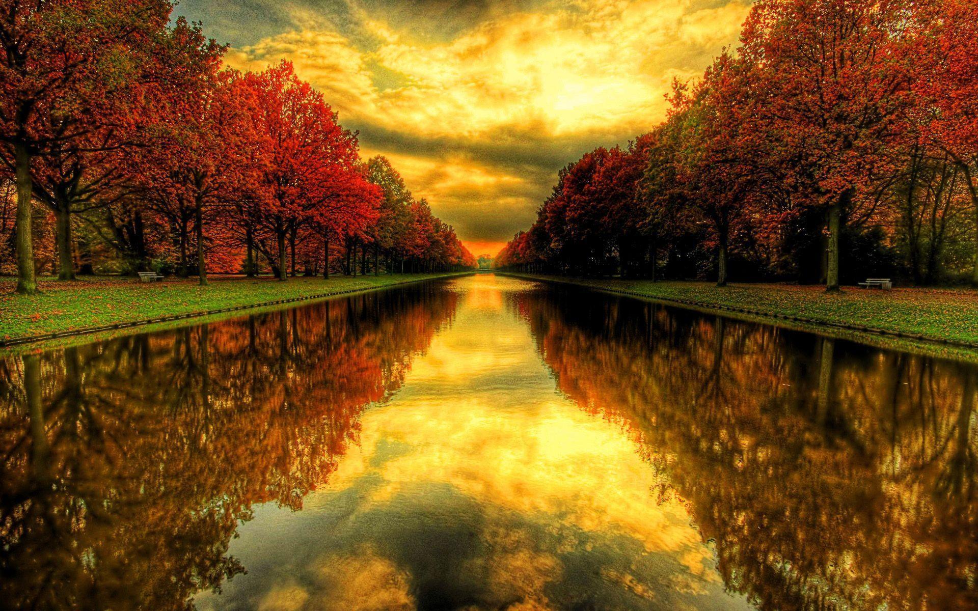 River In Autumn Wallpaper Photo Wallpaper. High Resolution