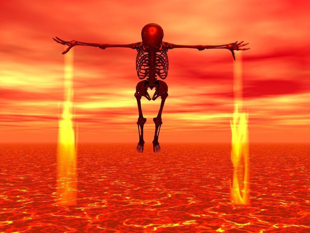 Flying Skeleton In Hell Wallpaper Wallpaper. Mobile