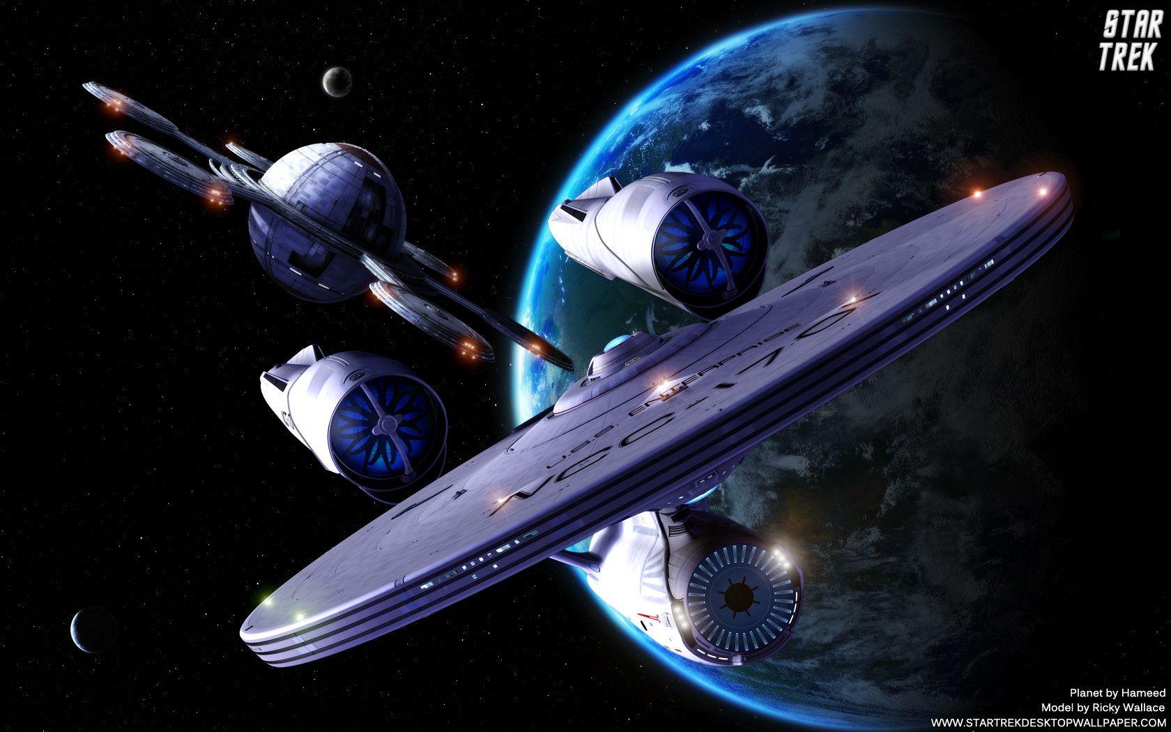 Star Trek USS Enterprise 1701 departing United Federation of