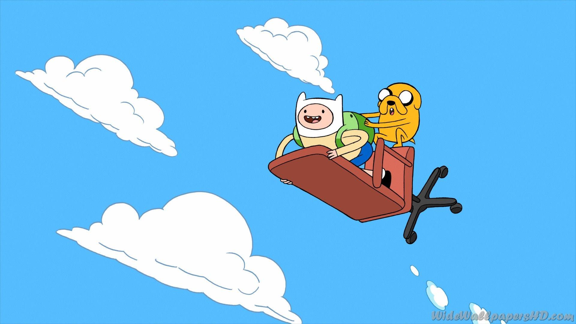 Finn And Jake Chair Fly Adventure Time Wide Wallpaper HD