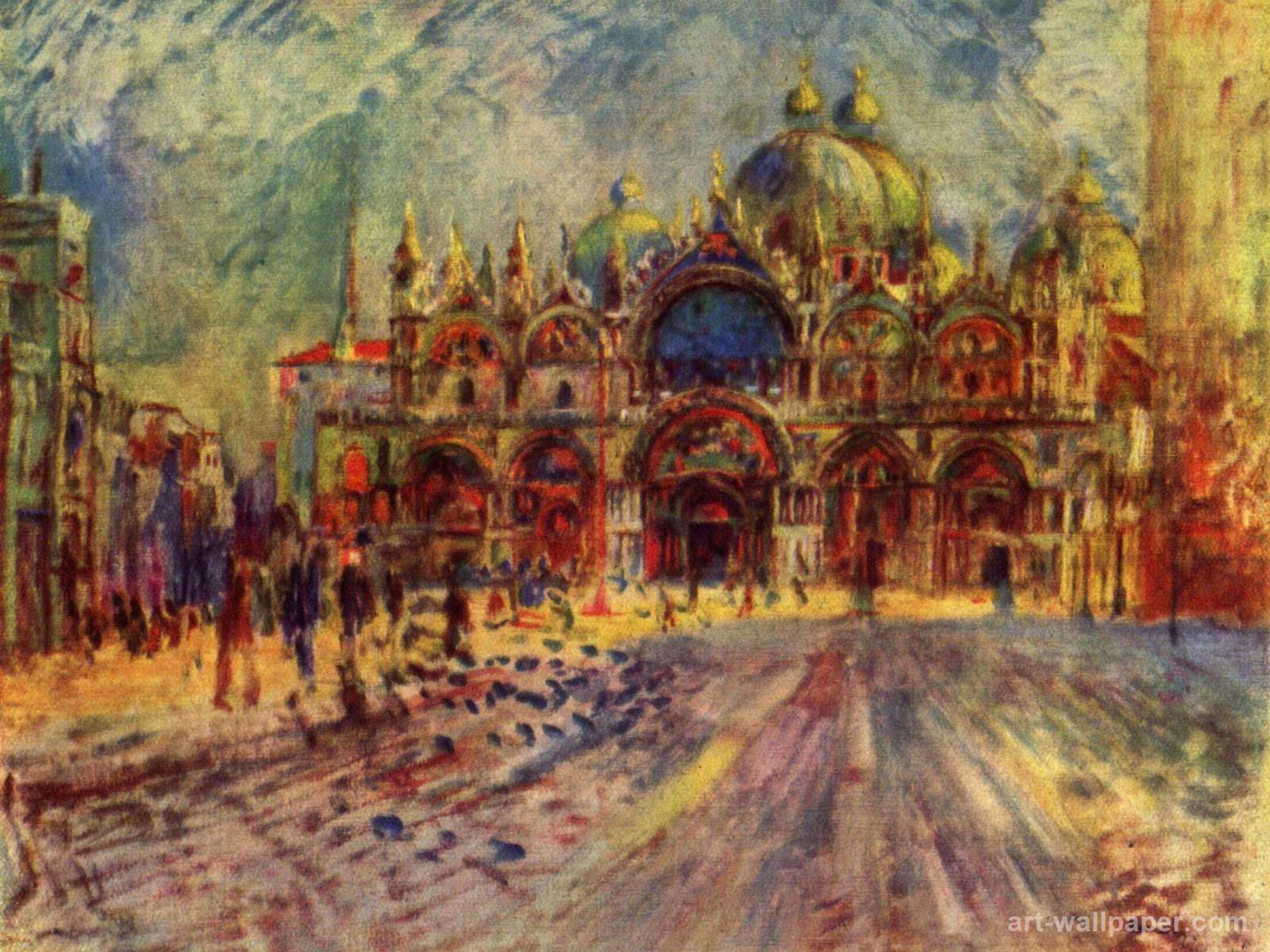 Mark&;s Square In Venice, Renoir Pierre Auguste Wallpaper