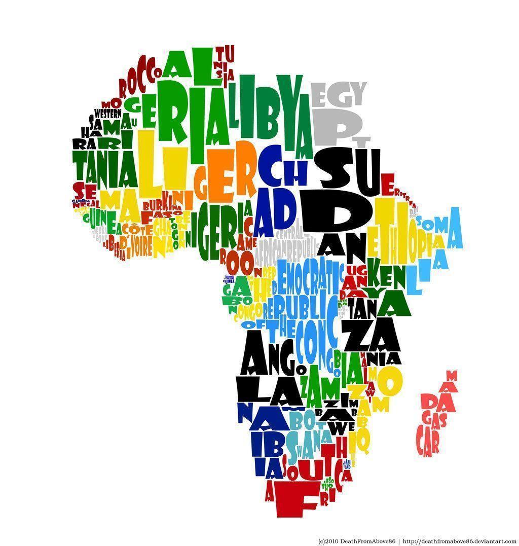 Africa Typography Map