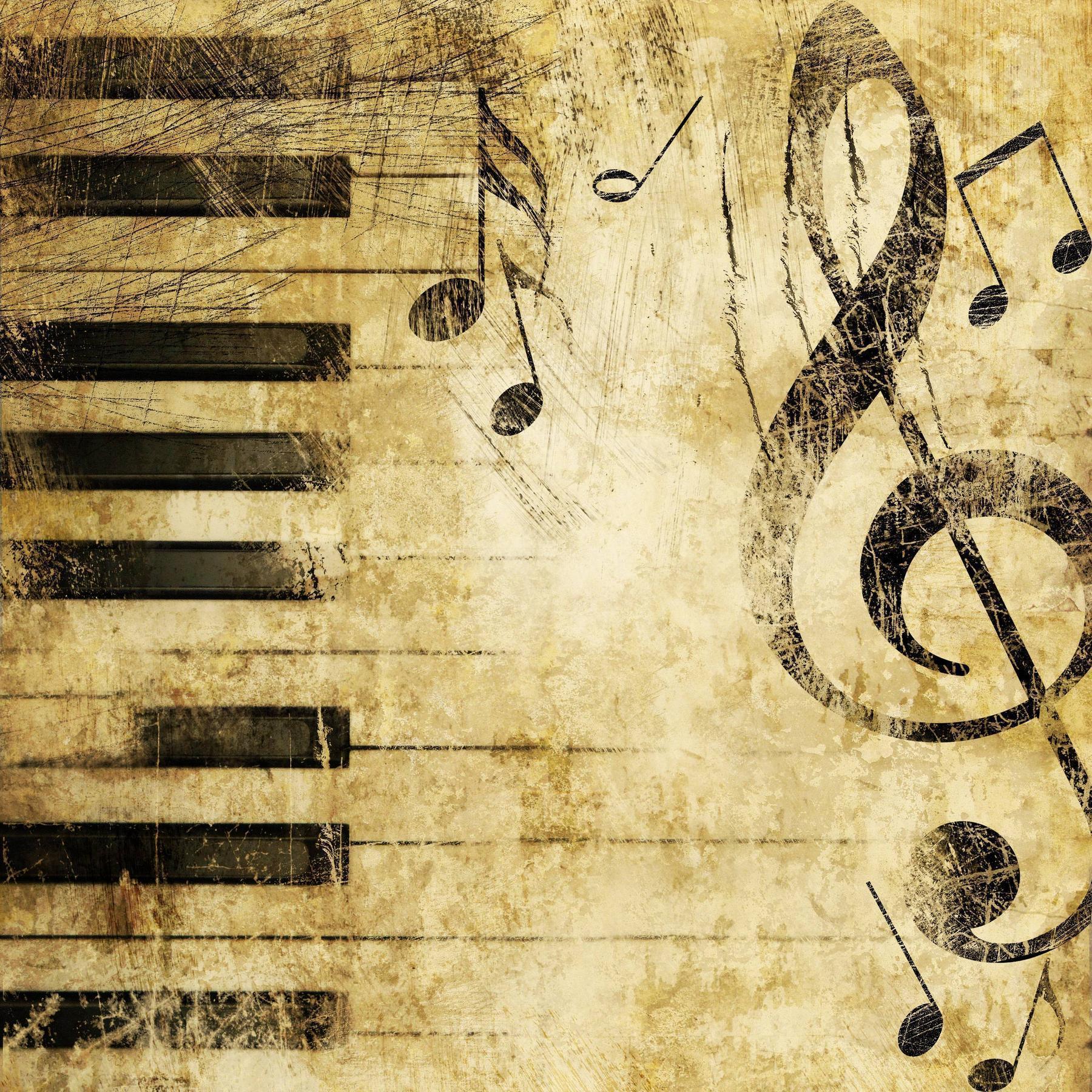 Download wallpaper treble clef, piano, music, Textures free