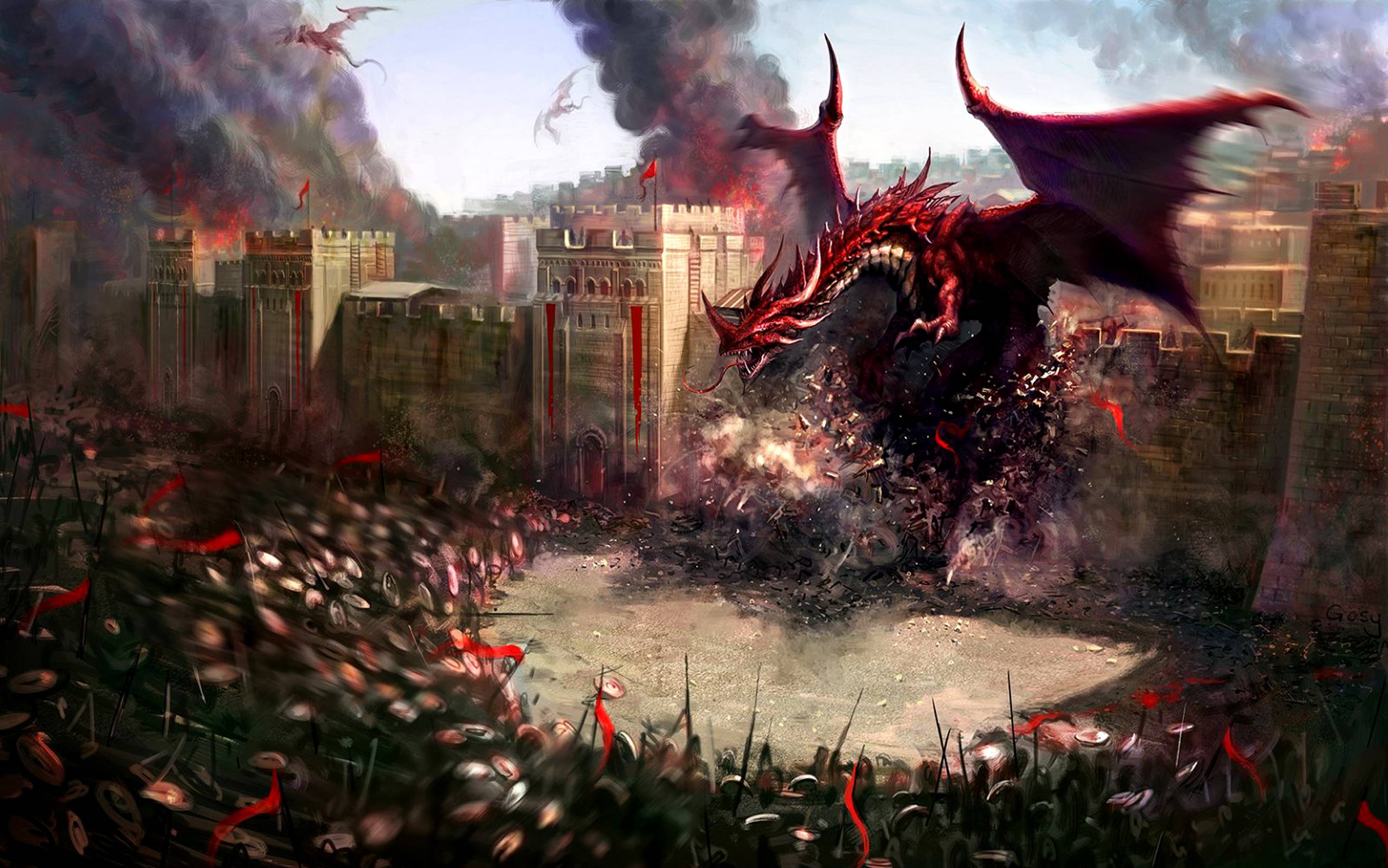 Attack Of The Red Dragon Wallpaper 2560x1600