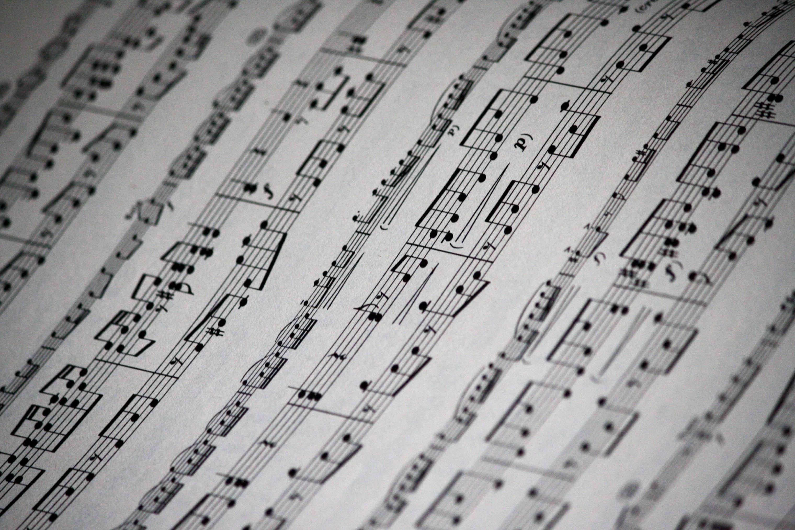 image For > Sheet Music Wallpaper Black And White