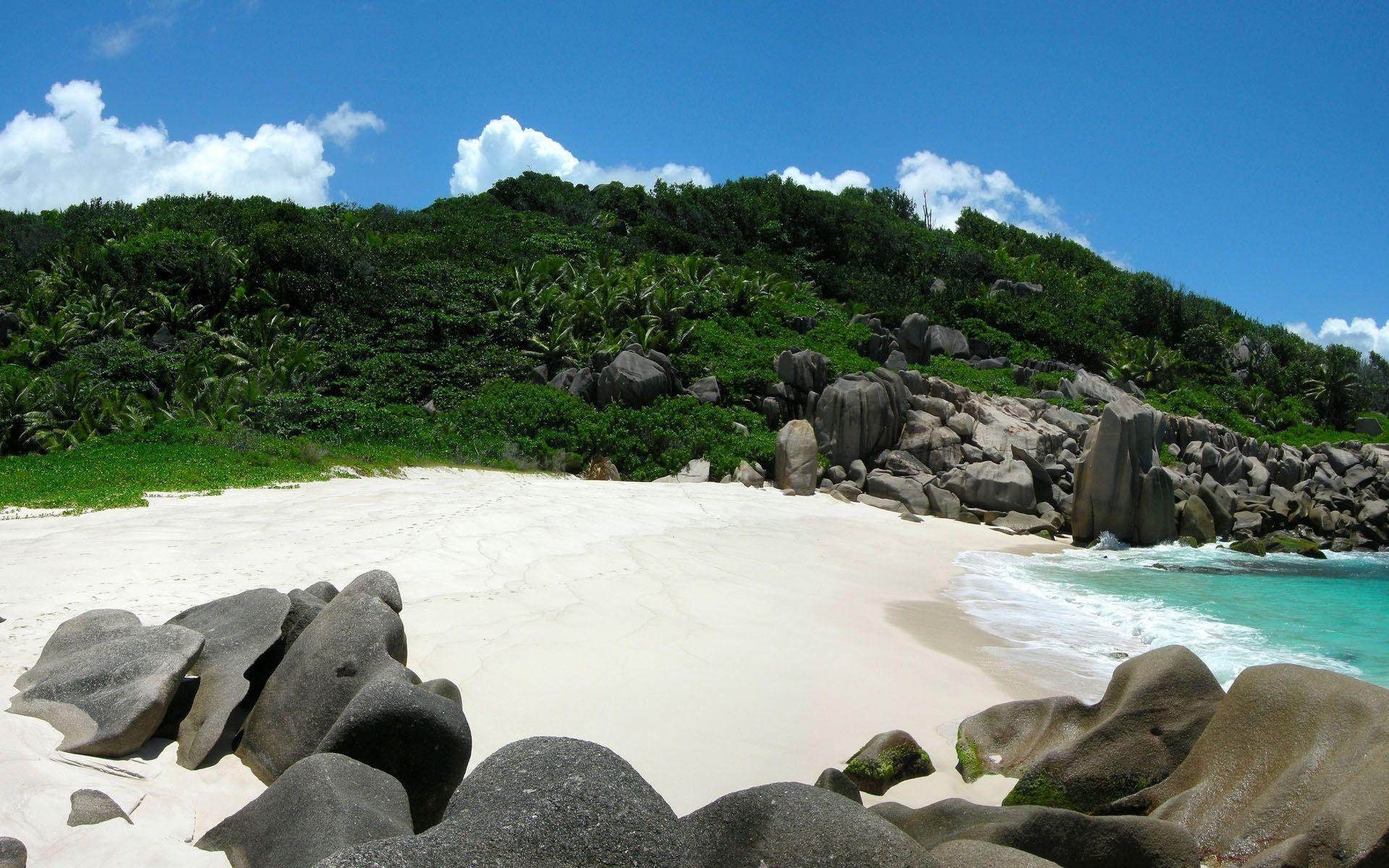Anse Marron, La Digue Island, Seychelles Wallpaper Wide or HD