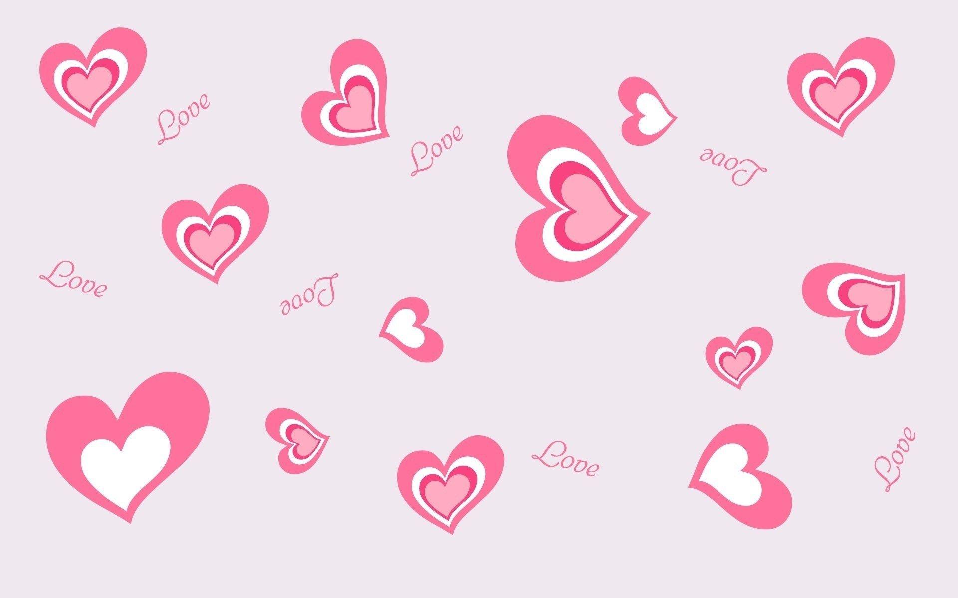 Love Hearts Pink HD Wallpaper Desktop Background Free