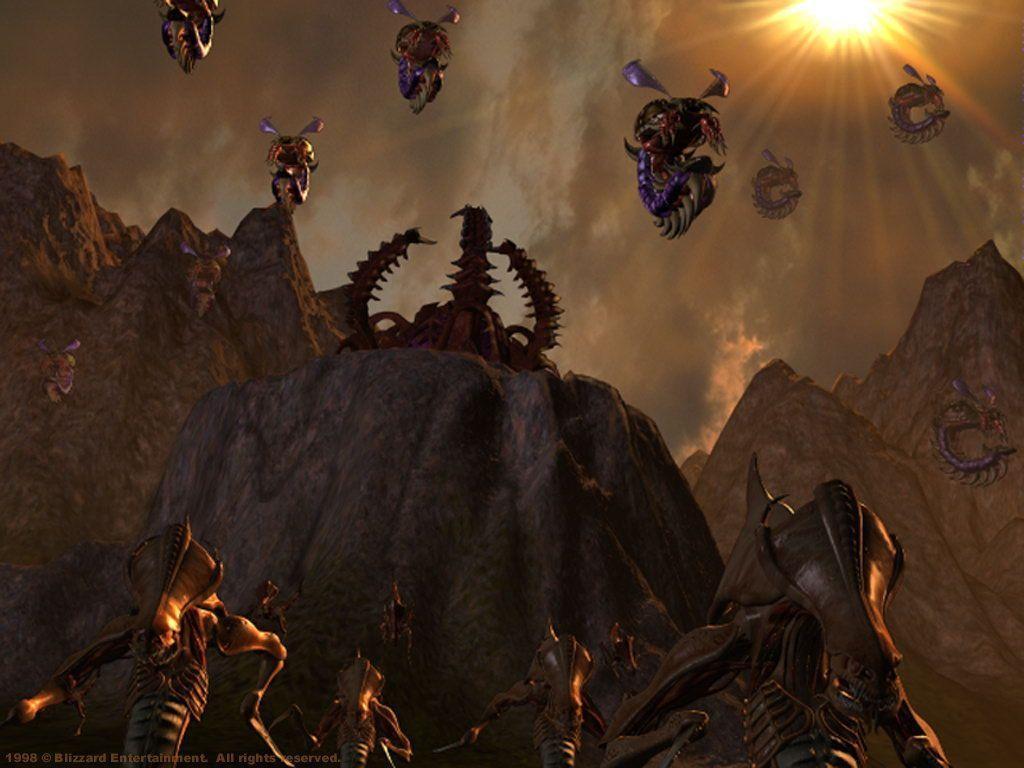 Xterran Zerg Attacking Starcraft Wallpaper