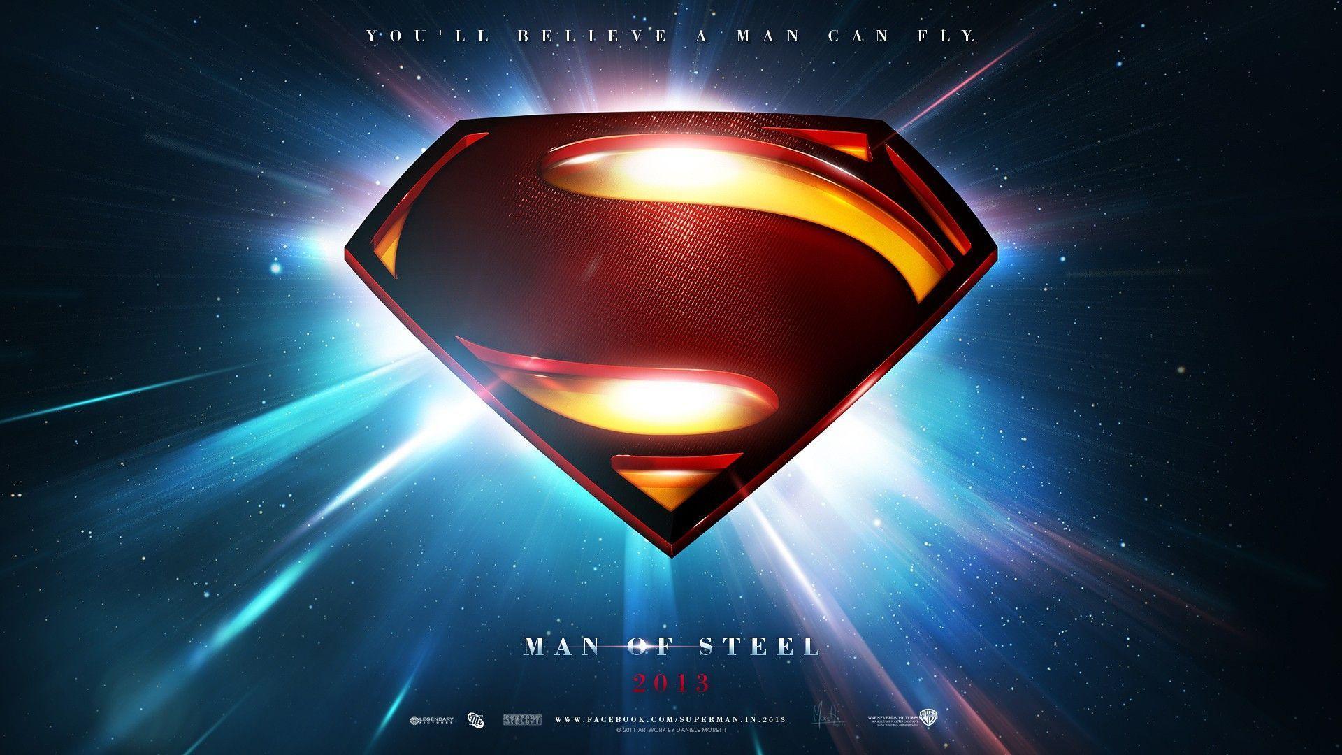 Wallpaper For > Superman Man Of Steel Logo Wallpaper