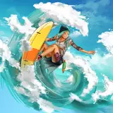 Anime Girl Surfing Wallpapers
