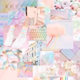Pastel Rainbow Collage Wallpapers