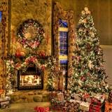 Christmas Tree Fire Place Wallpapers