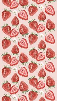 strawberries 4k iPhone aesthetic wallpaper