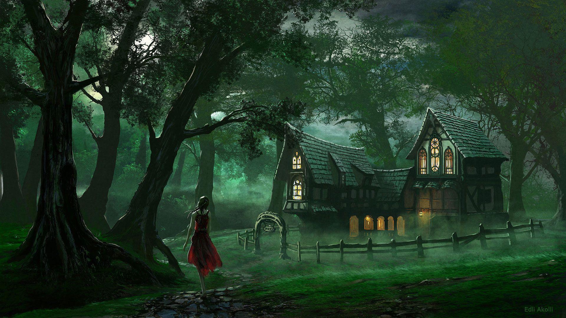 Free Wallpaper and Inn in Deep Forest 1920x1080 wallpaper