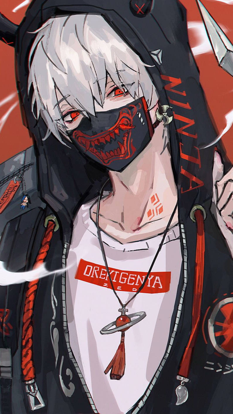 Download Boy With Mask Edgy Anime Pfp Wallpaper
