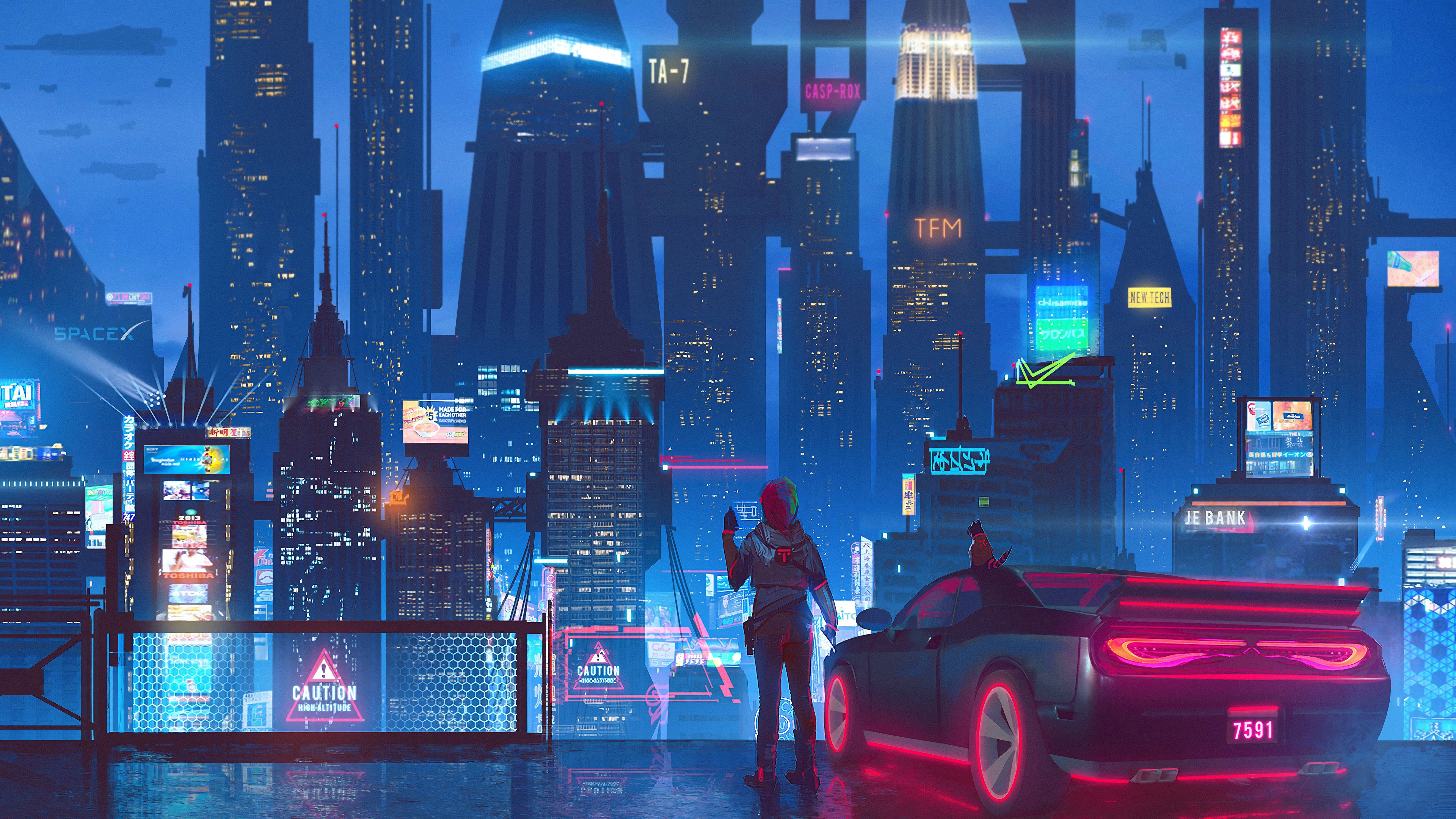 Sci Fi, Cyberpunk, City, 4K Wallpaperk Wallpaper